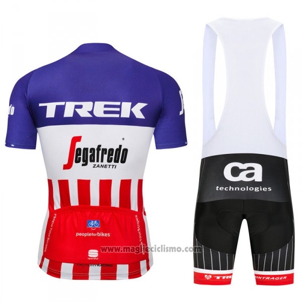 2018 Abbigliamento Ciclismo Trek Segafredo Fuxia Bianco Rosso Manica Corta e Salopette